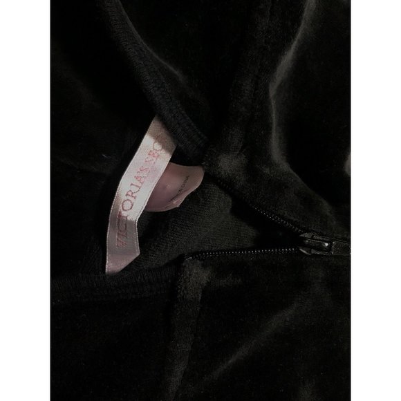 Victoria's Secret VSX Sexy Sport Velour Fitness Workout Zip Up Size Large Black - Picture 8 of 8
